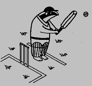 A badger at bat! Original image scanned from the cover of the 21st anniversary booklet
